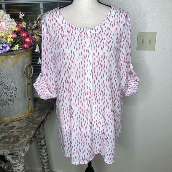 Tommy Hilfiger White Tunic Top with Geometric orange and Black Print - Picture 3 of 13
